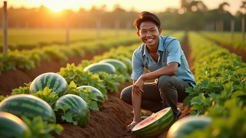 Panen Raya Semangka, Petani Tersenyum Lebar